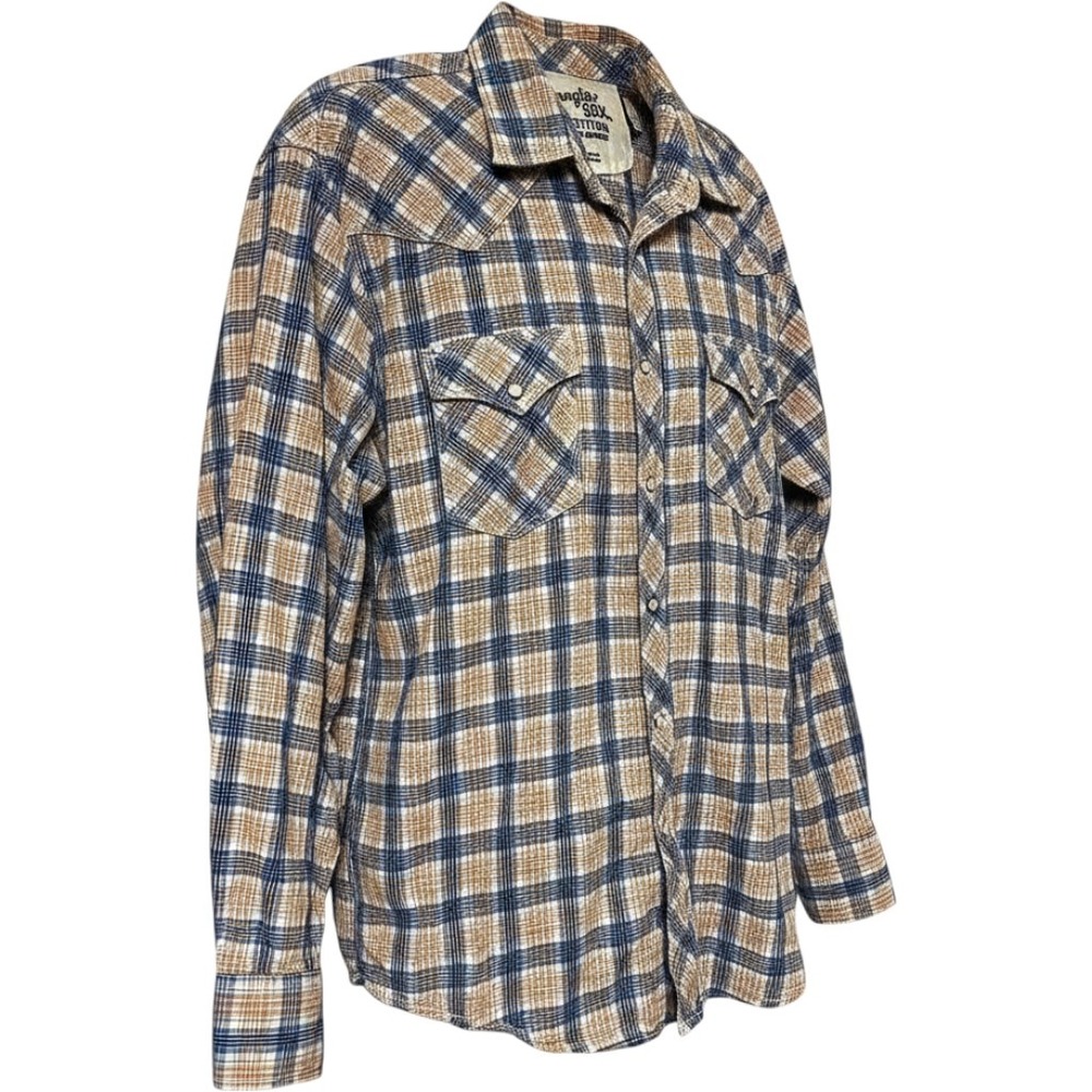 Wrangler 20X Competition Advanced Comfort Plaid Pearl Snap Western Shirt Mens L